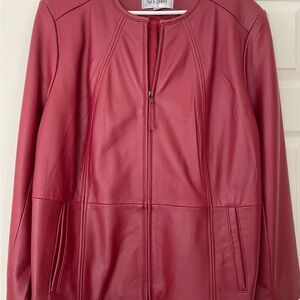 Avenue Special Edition  No. 2009 Women's Vibrant cranberry red Leather Jacket